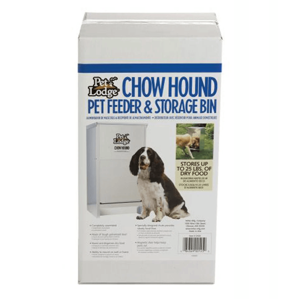 Pet Lodge Dry Food Automatic Steel Dog Feeder  Chow Hound 25 Lb Capacity ChewProof WallMountable 1