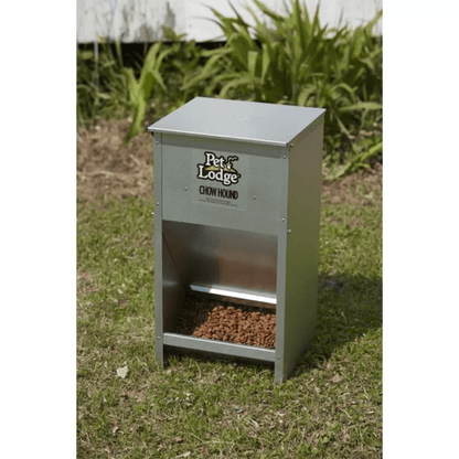 Pet Lodge Dry Food Automatic Steel Dog Feeder  Chow Hound 25 Lb Capacity ChewProof WallMountable 2