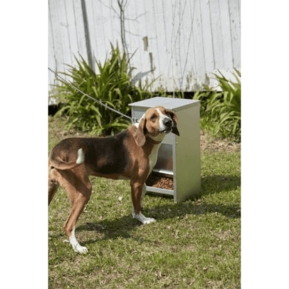 Pet Lodge Dry Food Automatic Steel Dog Feeder  Chow Hound 25 Lb Capacity ChewProof WallMountable 4