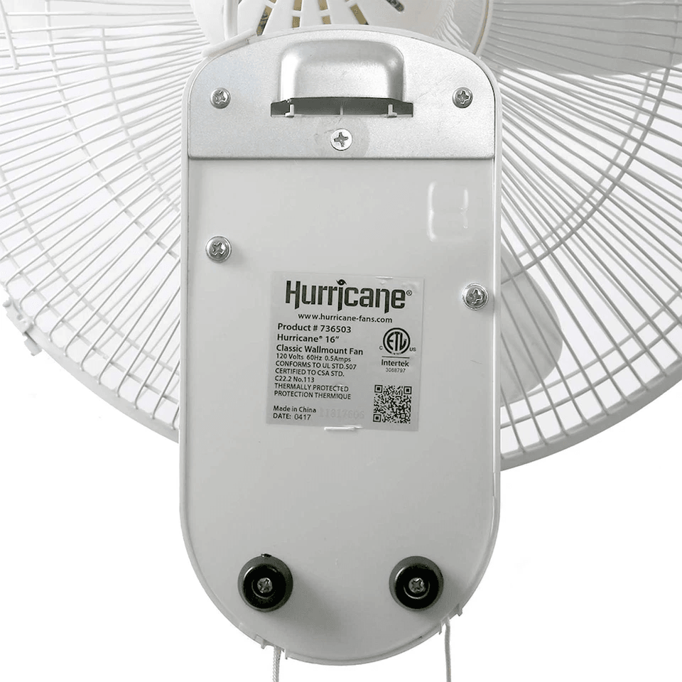 Wall Mounted Hurricane Classic Oscillating Fan Rotateable  Speed Pull Cord Control Quiet Motor For  6