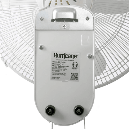 Wall Mounted Hurricane Classic Oscillating Fan Rotateable  Speed Pull Cord Control Quiet Motor For  6