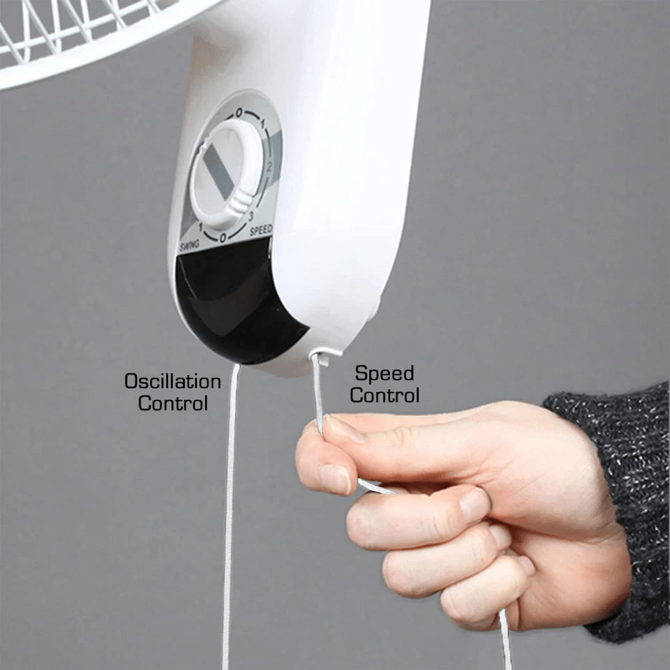 Wall Mounted Hurricane Classic Oscillating Fan Rotateable  Speed Pull Cord Control Quiet Motor For  3
