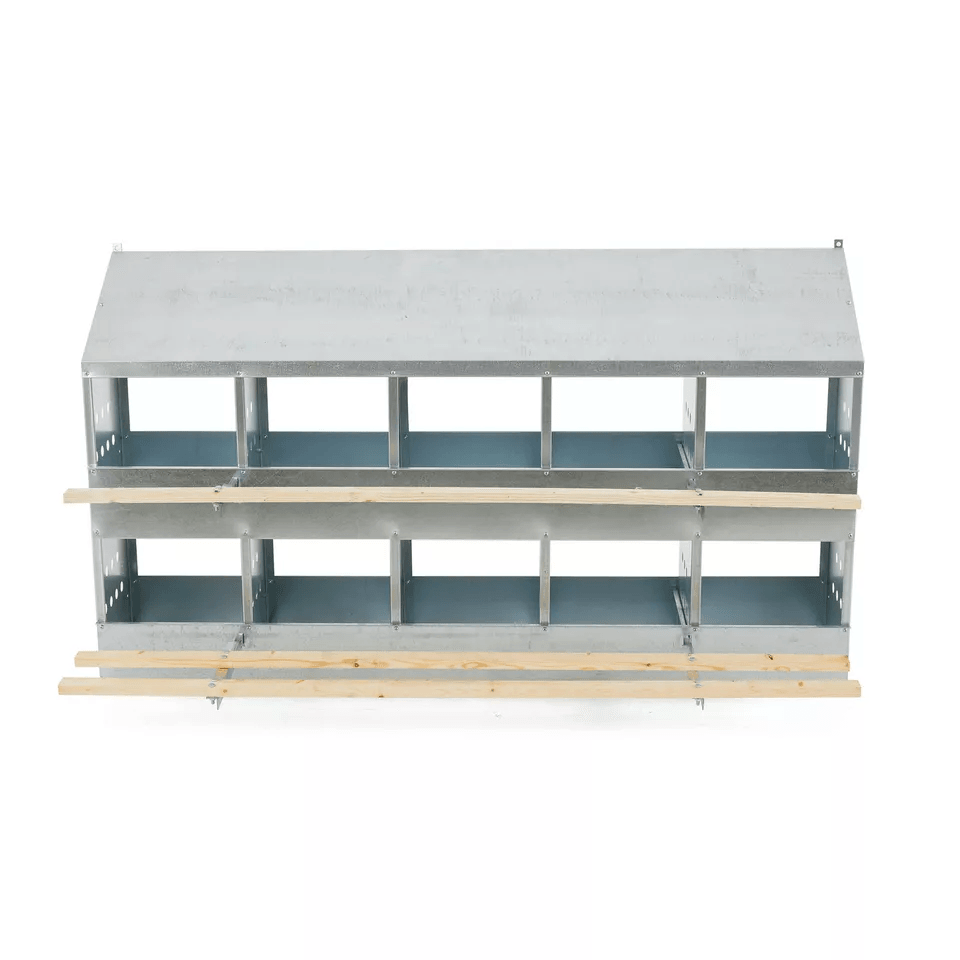 Brower Galvanized Steel 10Hole Poultry Nest  Fits 5060 Hens Durable Chicken Brooding Box For Coop O 5