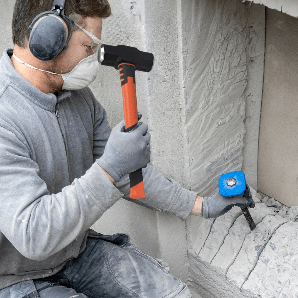 GROZ 4 Lb Hard Face Sledge Hammer  16 Fiberglass Handle HeavyDuty Demolition Tool 3