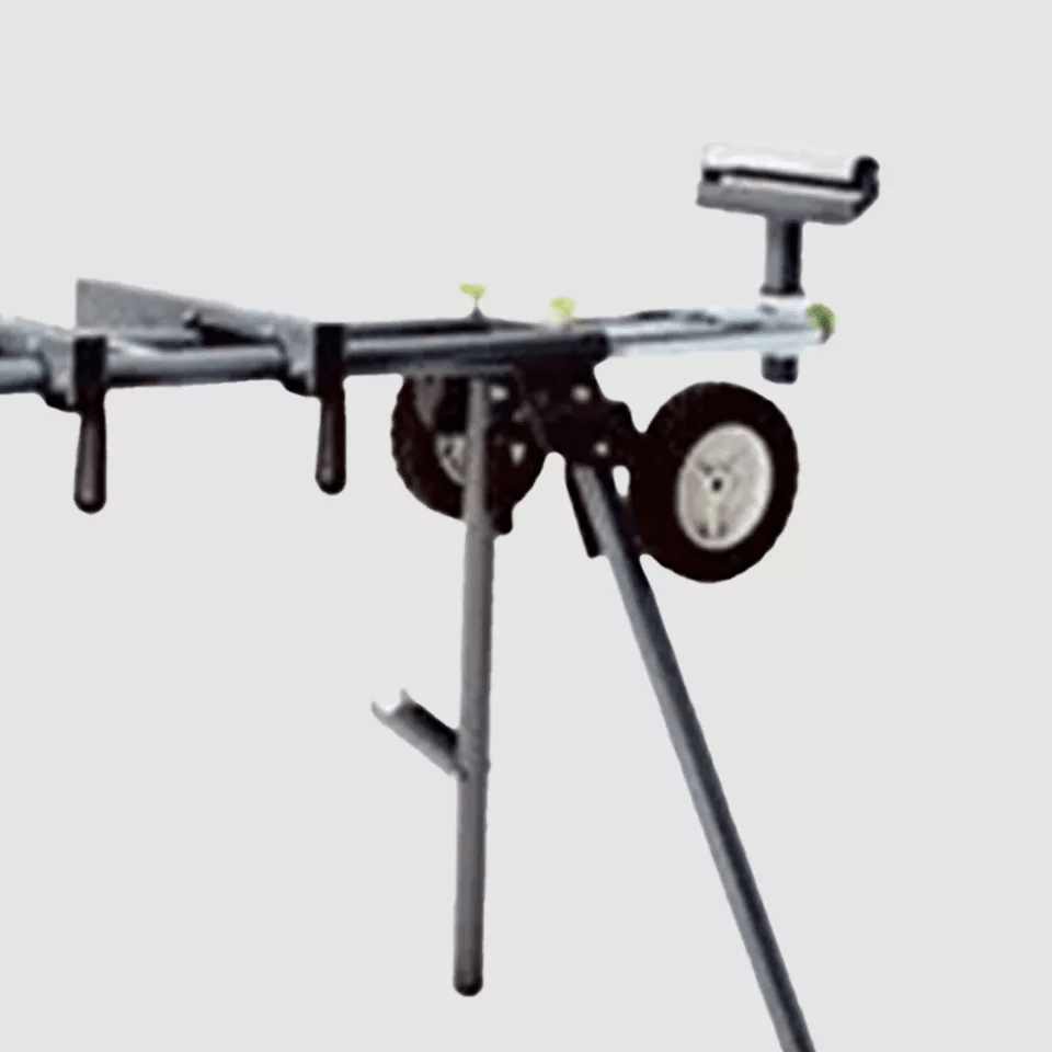 Master Mechanic Lightweight Adjustable Folding Miter Saw Stand WWheels Black Universal Fit Capacity 2
