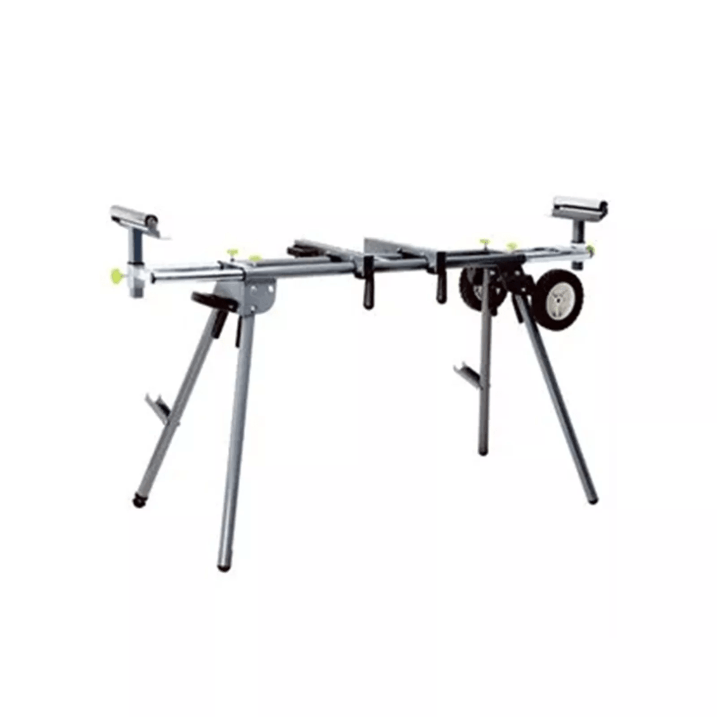 Master Mechanic Lightweight Adjustable Folding Miter Saw Stand w/Wheels, Black Universal Fit, Capacity, Portable Durable