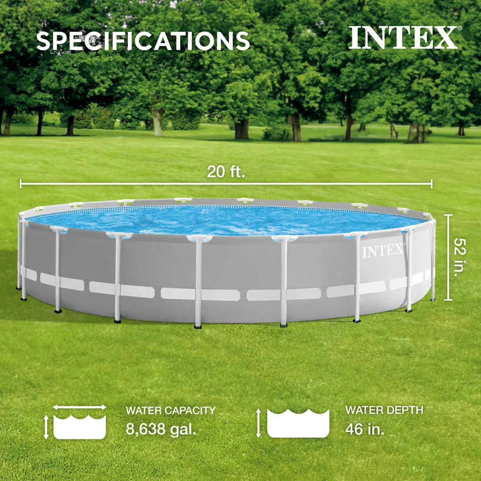Intex Prism Frame Above Ground Swimming Pool Set With Filter Pump Durable Family Backyard Pool 1