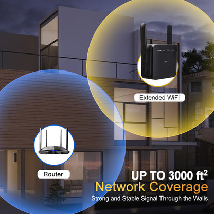 DualBand WiFi Repeater 5GHz24GHz  1200Mbps LongRange WiFi Extender  Signal Booster 3
