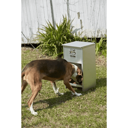 Pet Lodge Automatic Dog Feeder Galvanized Steel ChewProof WallMountable Chow Hound Dry Food Dispens 3