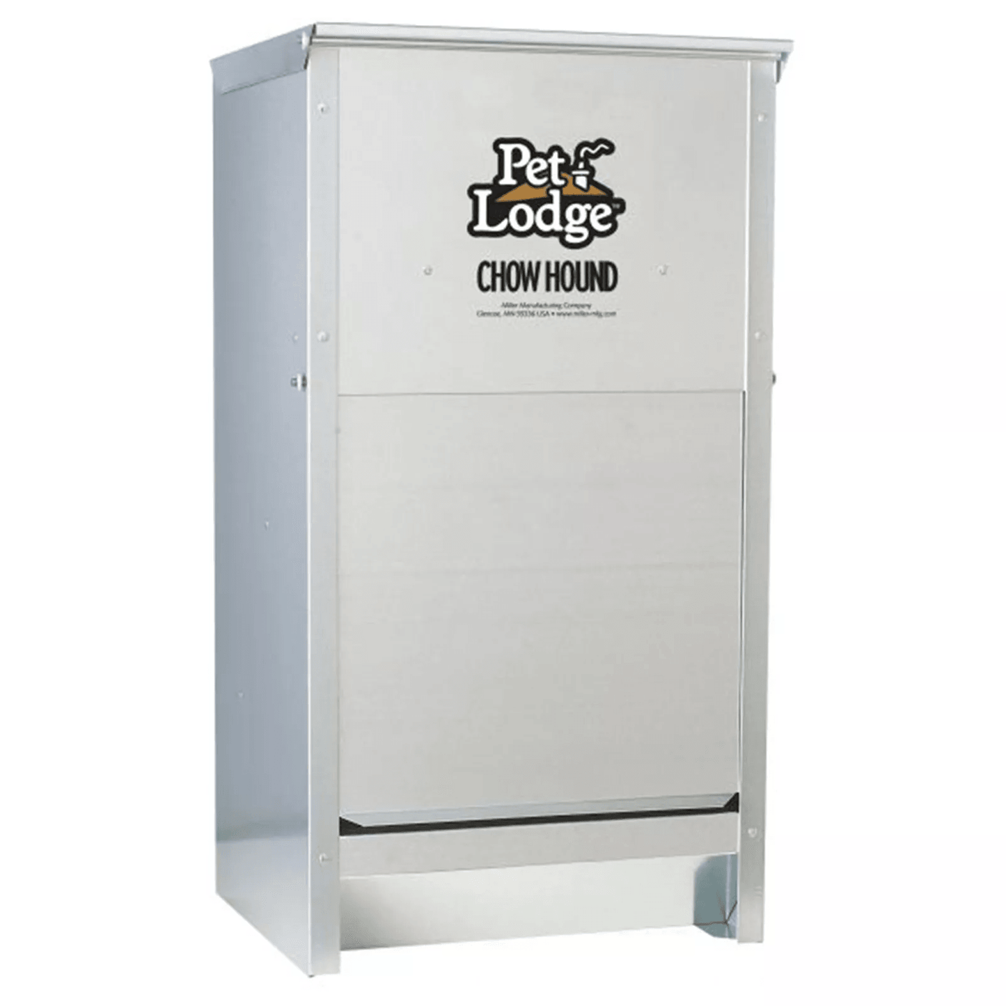 Pet Lodge Automatic Dog Feeder, Galvanized Steel, Chew-Proof, Wall-Mountable Chow Hound Dry Food Dispenser