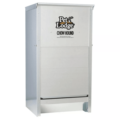 Pet Lodge Automatic Dog Feeder, Galvanized Steel, Chew-Proof, Wall-Mountable Chow Hound Dry Food Dispenser