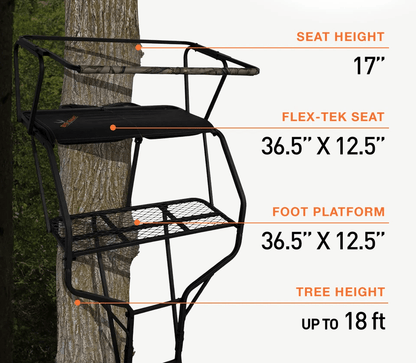 Big Game Guardian XLT Foot Deer Hunting Ladder Climbing Tree Stand Elevated Stand With FlexTek Seat 5