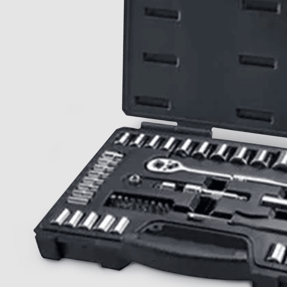 Master Mechanic SAE  Metric Socket Set Drive Tool Kit With Ratchet Bits And Case 1