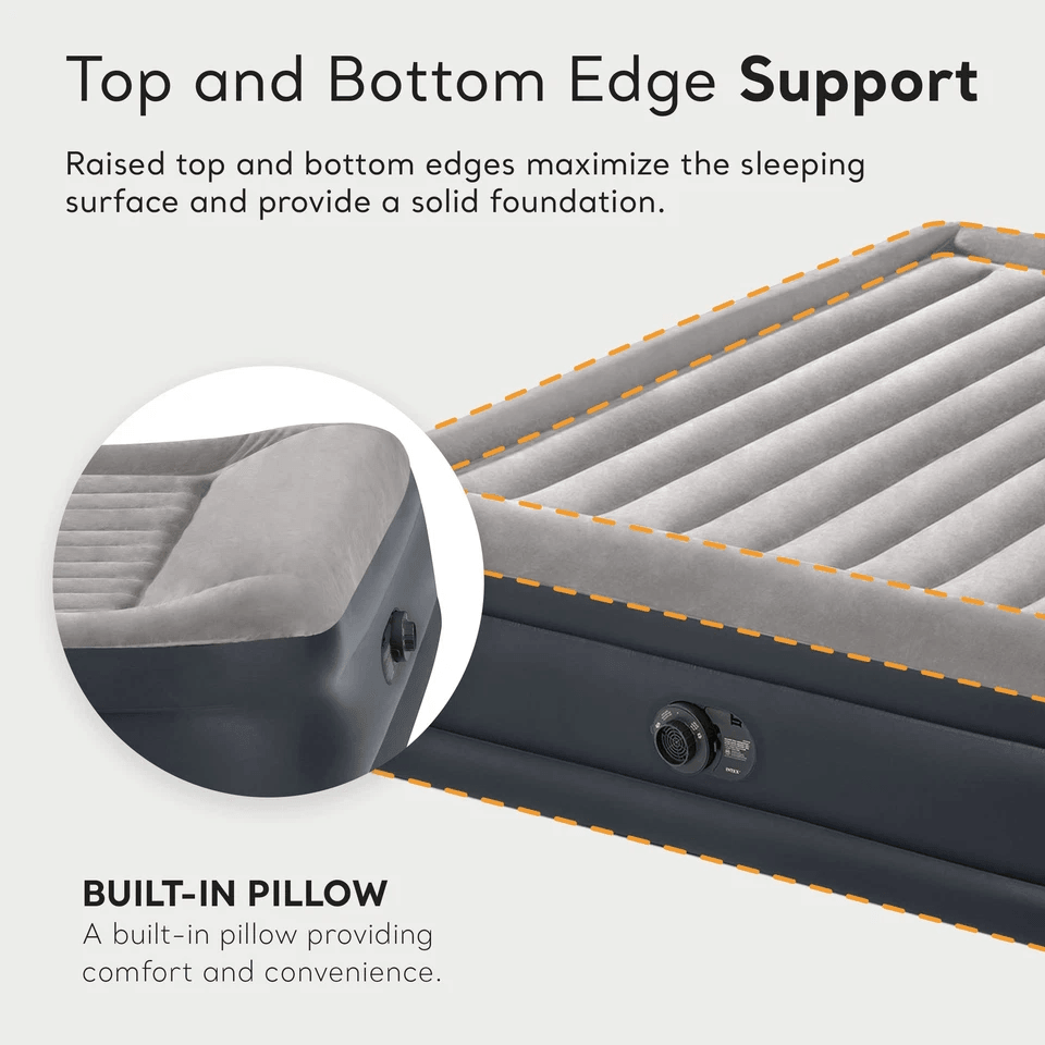 King Size Intex Dura Beam Plus Deluxe Air Mattress With BuiltIn Pump Inflatable Blow Up Bed For Cam 4