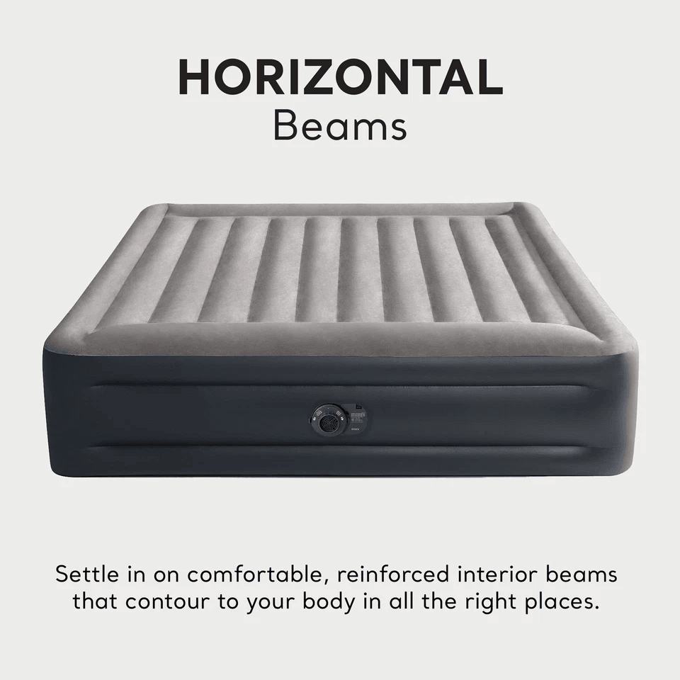 King Size Intex Dura Beam Plus Deluxe Air Mattress With BuiltIn Pump Inflatable Blow Up Bed For Cam 5