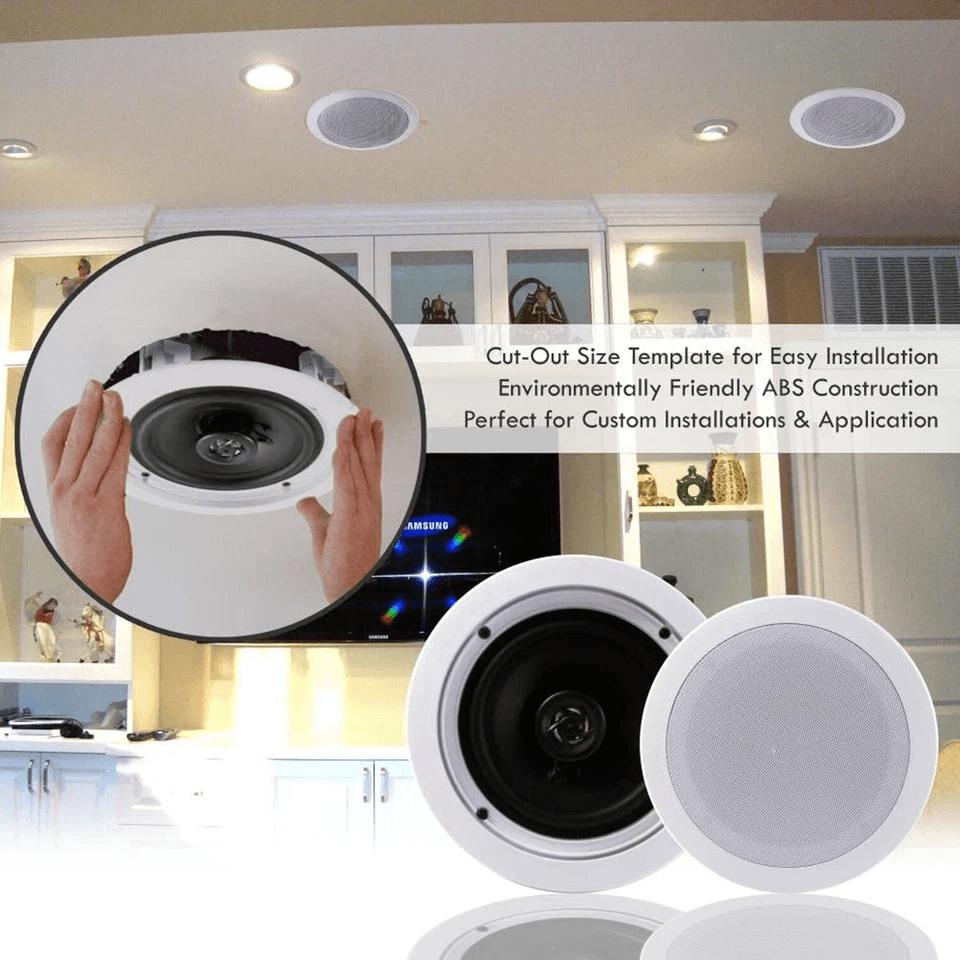 Pyle 65 200W InCeilingWall 2Way Speaker System Pair 3 Pack  Flush Mount Home Audio Speakers 2