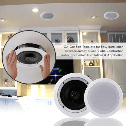 Pyle 65 200W InCeilingWall 2Way Speaker System Pair 3 Pack  Flush Mount Home Audio Speakers 2
