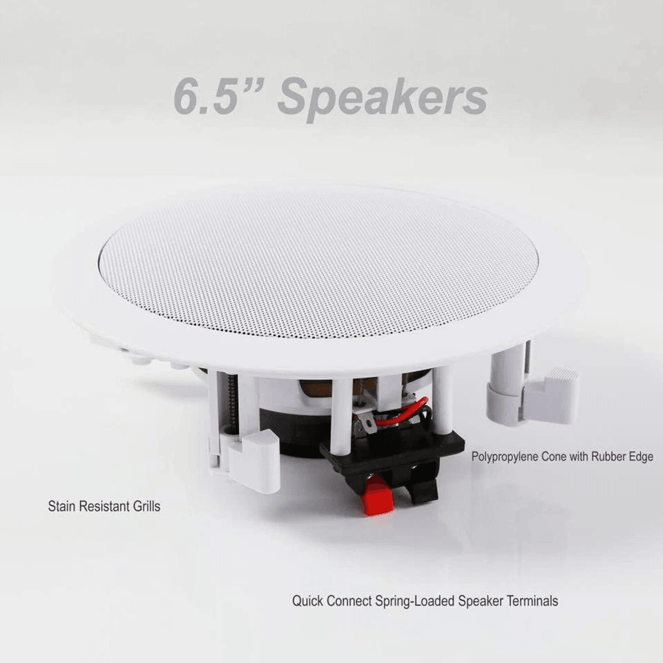 Pyle 65 200W InCeilingWall 2Way Speaker System Pair 3 Pack  Flush Mount Home Audio Speakers 4
