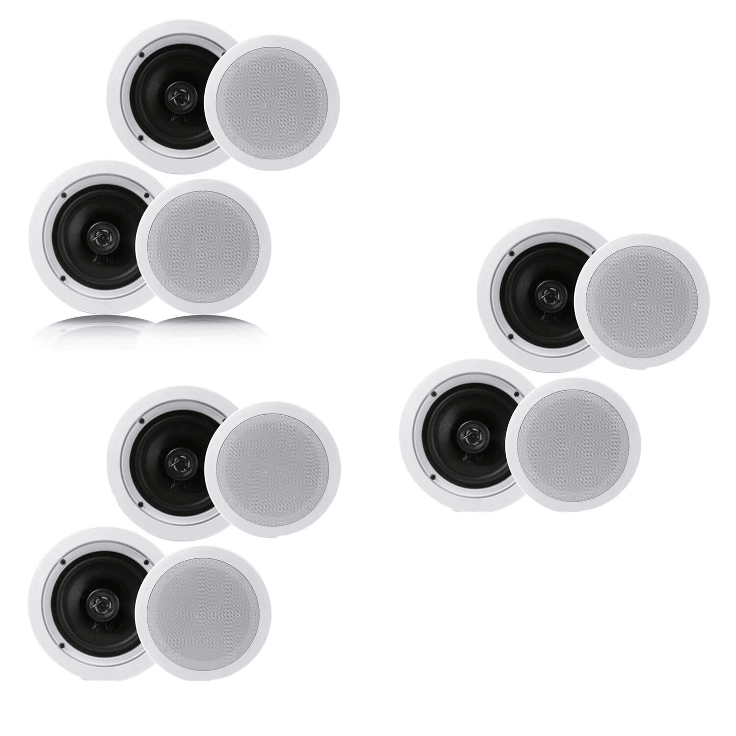 Pyle 6.5 200W In-Ceiling/Wall 2-Way Speaker System Pair (3 Pack) – Flush Mount Home Audio Speakers