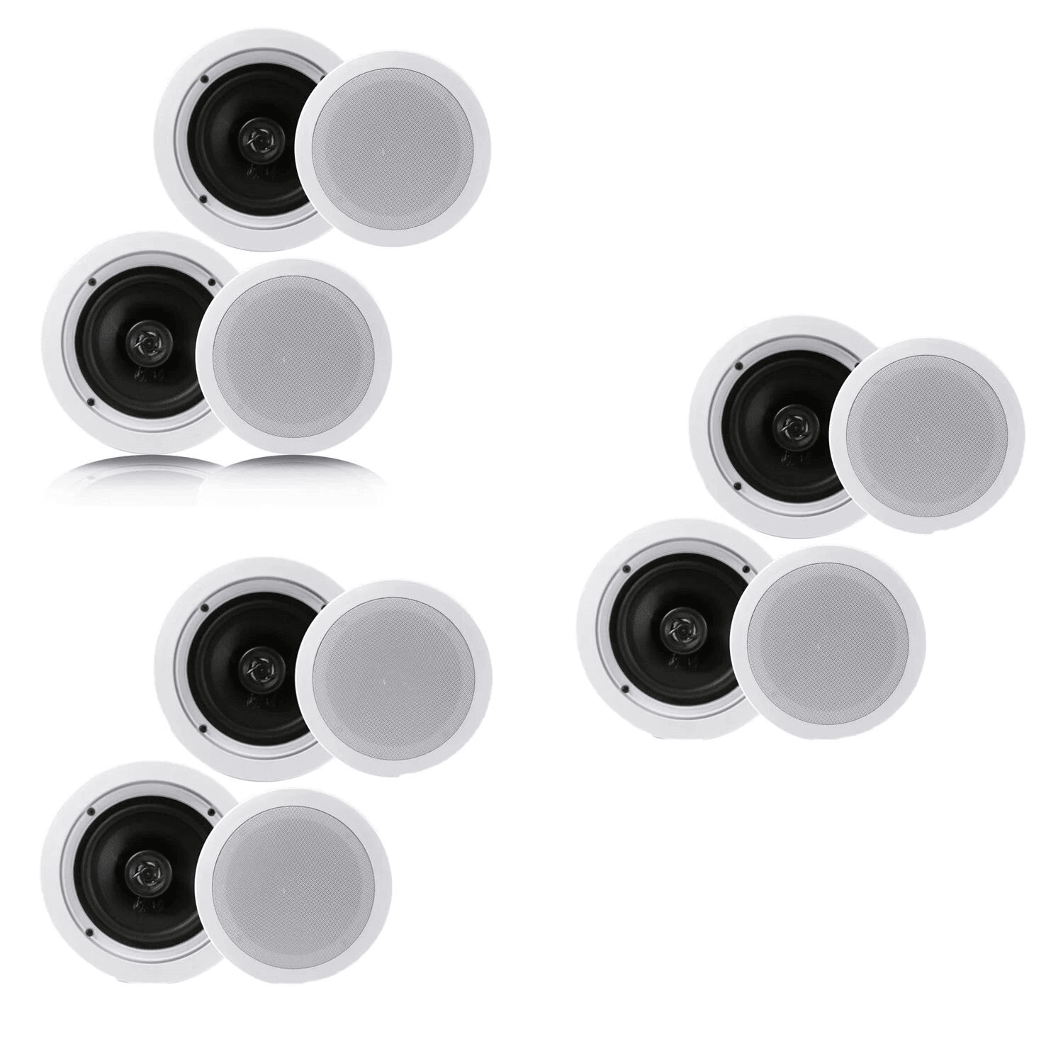 Pyle 6.5 200W In-Ceiling/Wall 2-Way Speaker System Pair (3 Pack) – Flush Mount Home Audio Speakers