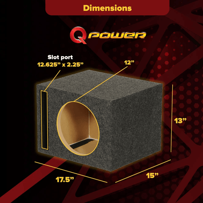 Dual Vented Subwoofer Enclosure Box Single MDF Car Audio Sub Box Charcoal 4