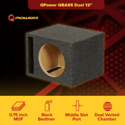 Dual Vented Subwoofer Enclosure Box Single MDF Car Audio Sub Box Charcoal 1