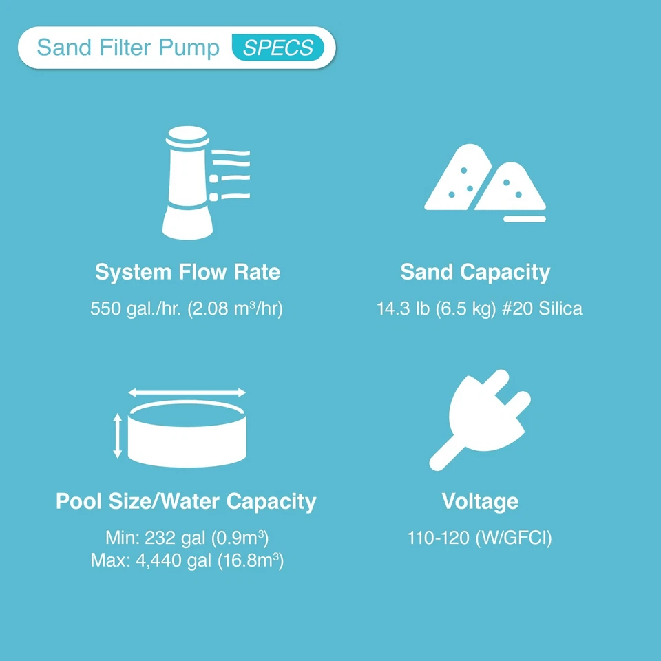 Intex Krystal Clear Sand Filter Pump For 4400 Gal Above Ground Pools  Flow Rate With Timer  Hydro A 9
