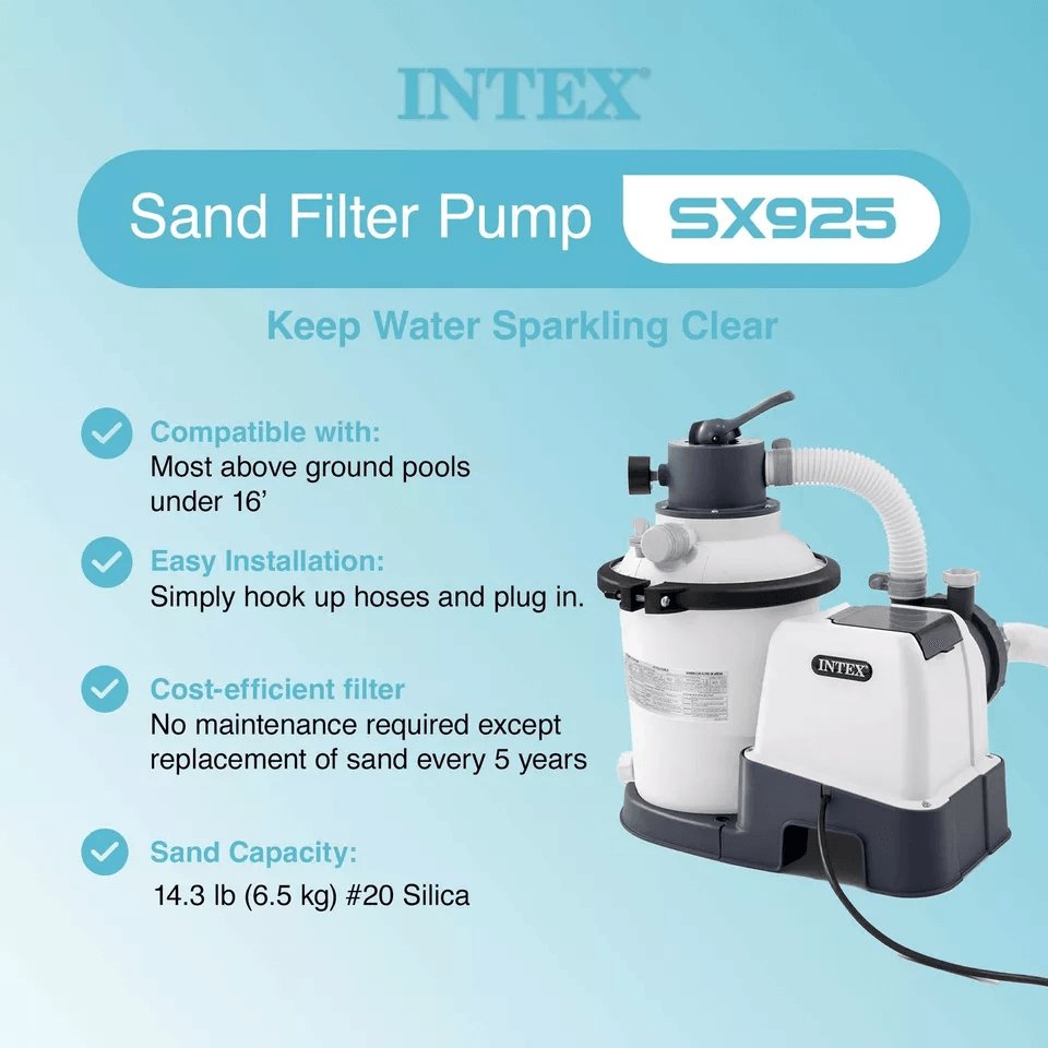Intex Krystal Clear Sand Filter Pump For 4400 Gal Above Ground Pools  Flow Rate With Timer  Hydro A 8