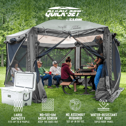 CLAM QuickSet Pavilion Foot Portable Outdoor Canopy Shelter PopUp Tent For Camping Picnics  Events  2