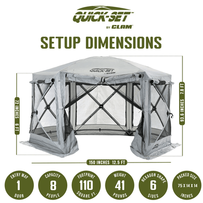 CLAM QuickSet Pavilion Foot Portable Outdoor Canopy Shelter PopUp Tent For Camping Picnics  Events  10