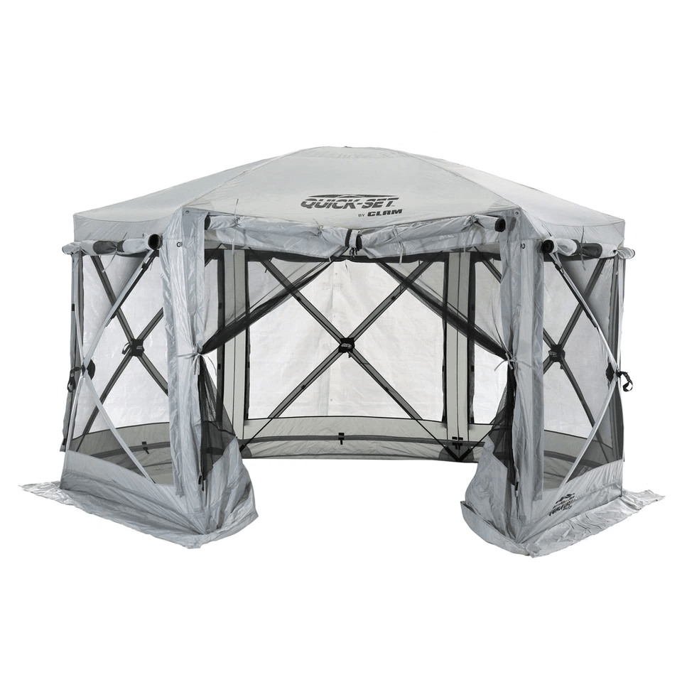 CLAM Quick-Set Pavilion Foot Portable Outdoor Canopy Shelter, Pop-Up Tent for Camping, Picnics & Events, Bug-Free Mesh