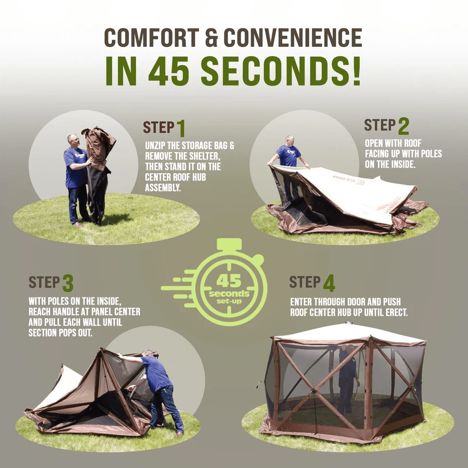 CLAM QuickSet Pavilion Foot Portable Outdoor Canopy Shelter PopUp Tent For Camping Picnics  Events  5
