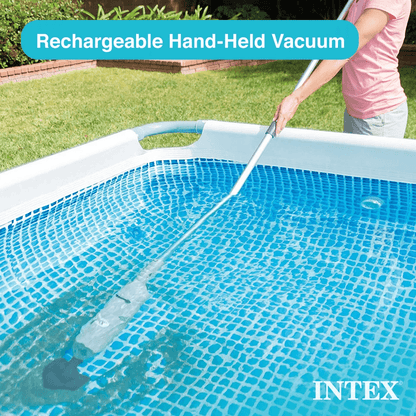 Intex Rechargeable Handheld Above Ground Pool Vacuum Cordless Spa Cleaner With 2 Brush Heads  Teles 2