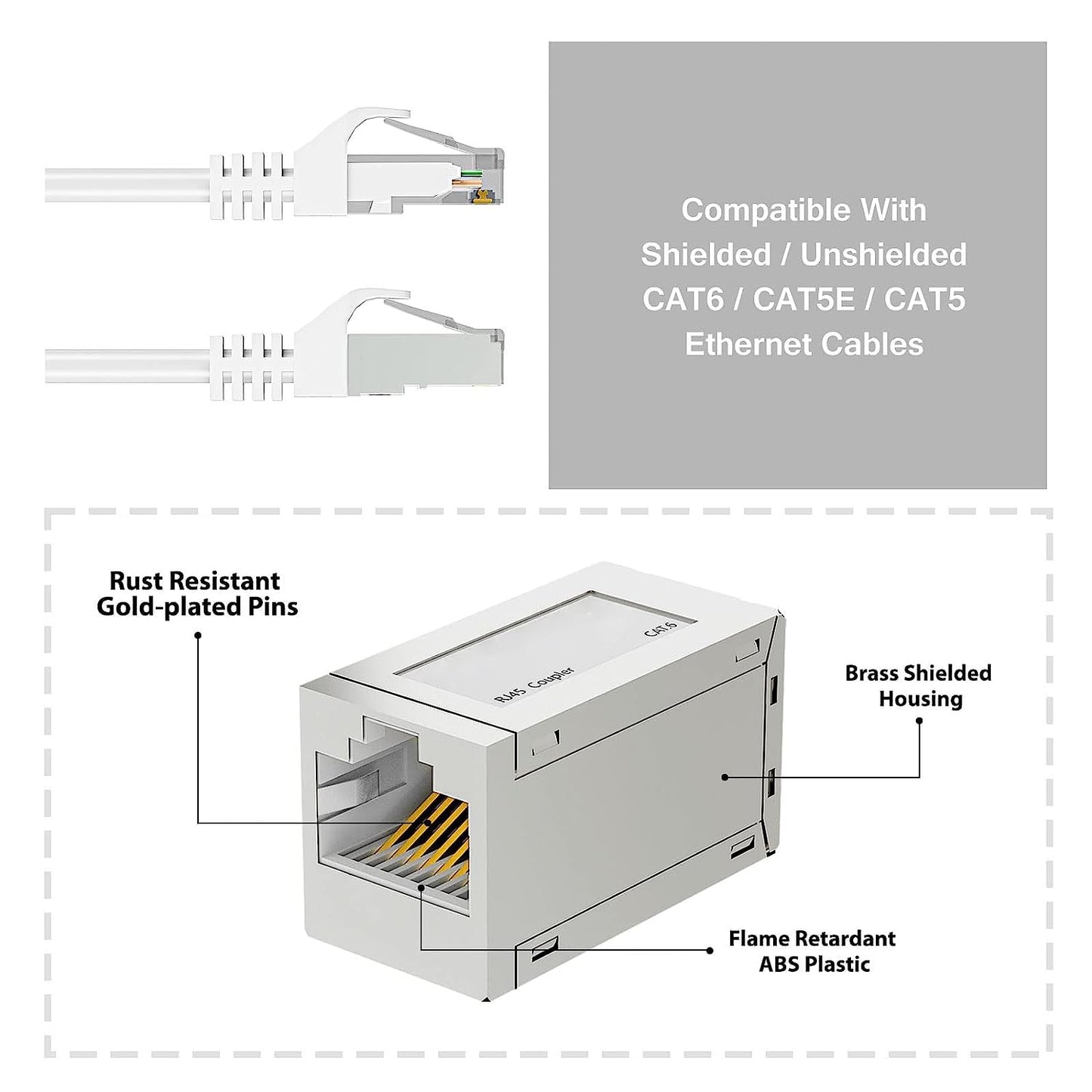 10Gbps Ethernet Extender  Coupler  Cat7Cat6Cat5e FemaletoFemale Connector  Long Range Signal Booste