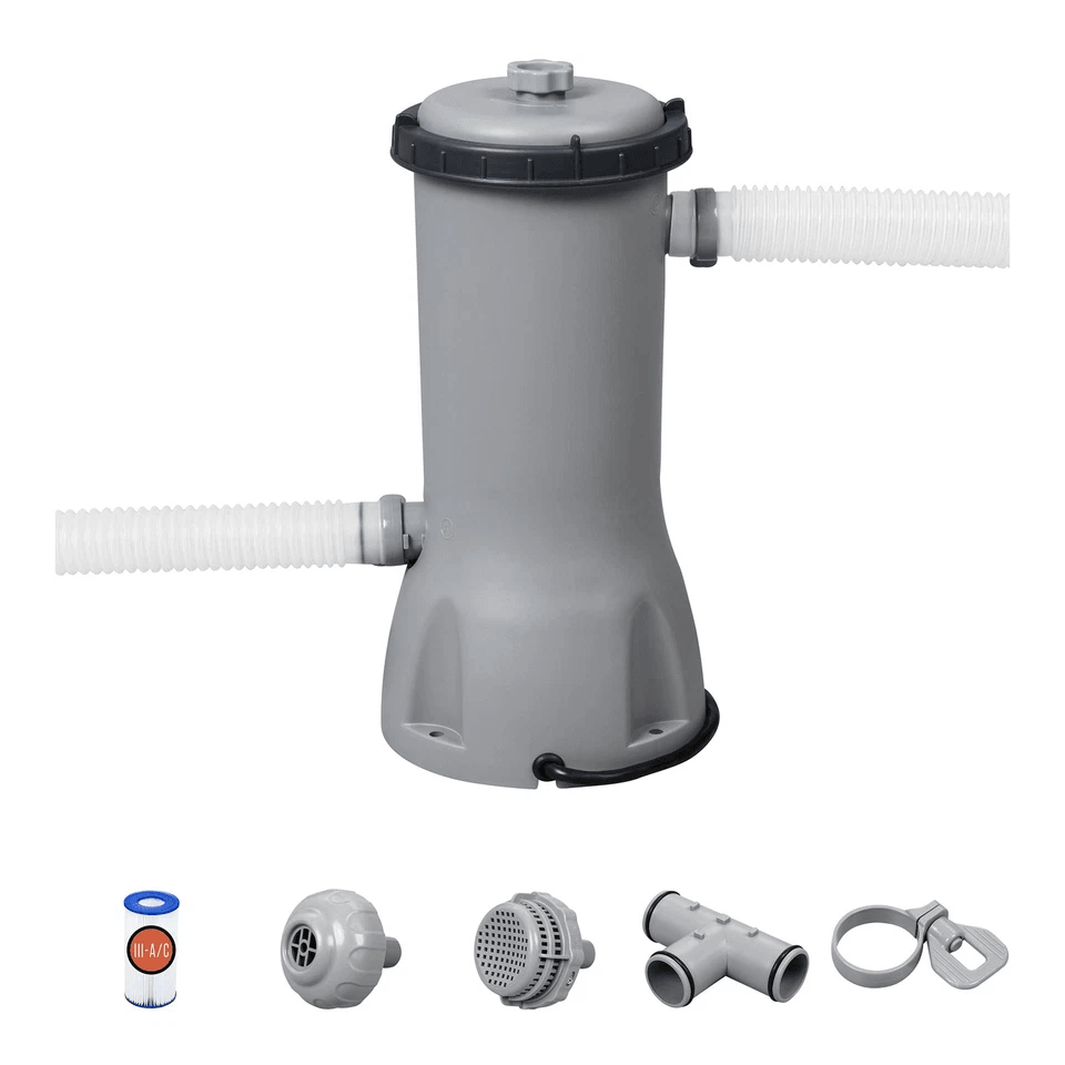 Bestway Flowclear Above Ground Pool Filter Pump, Energy Efficient Cartridge System for Clean, Clear Water