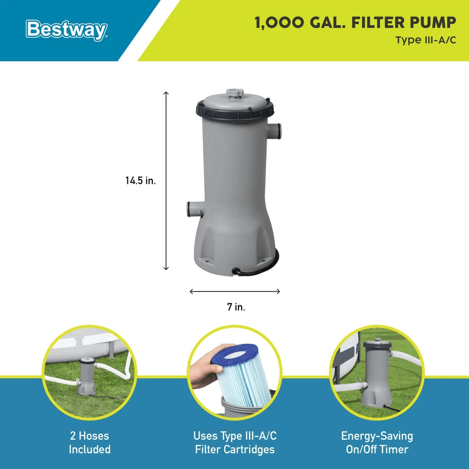 Bestway Flowclear Above Ground Pool Filter Pump Energy Efficient Cartridge System For Clean Clear W 4