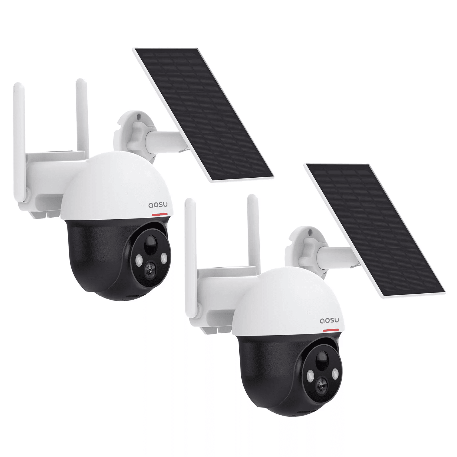 Wireless Solar Home Security Cameras, 2K HD Dome with WiFi, Motion Alarm, Night Vision