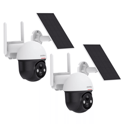Wireless Solar Home Security Cameras, 2K HD Dome with WiFi, Motion Alarm, Night Vision