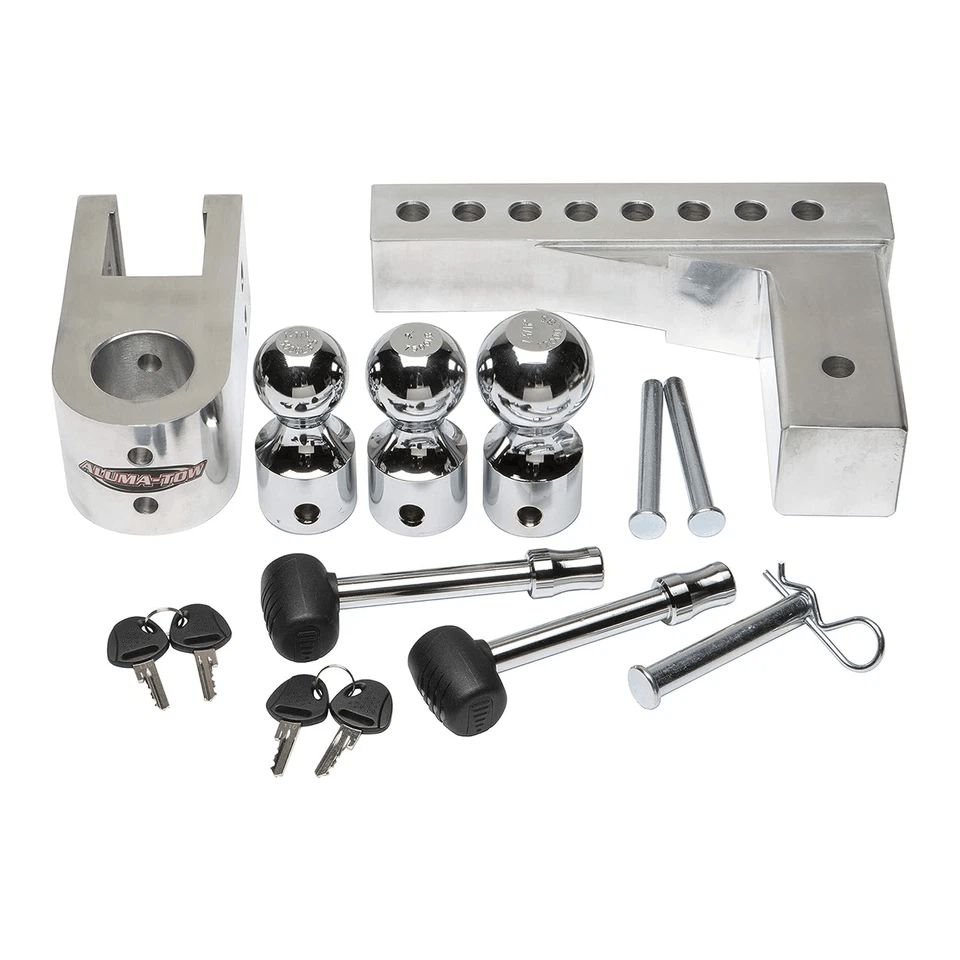 HD Drop Uriah Products Adjustable Aluminum Hitch Mount Interchangeable Balls High Capacity Fits Rec 5