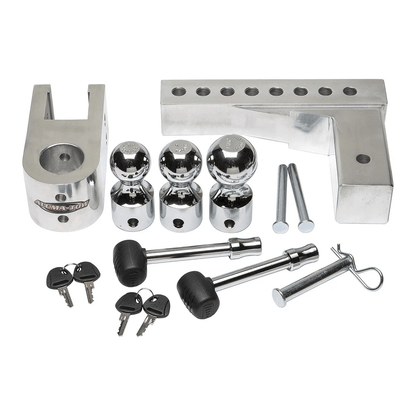HD Drop Uriah Products Adjustable Aluminum Hitch Mount Interchangeable Balls High Capacity Fits Rec 5