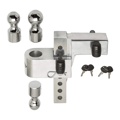 HD Drop Uriah Products Adjustable Aluminum Hitch Mount Interchangeable Balls High Capacity Fits Rec 6