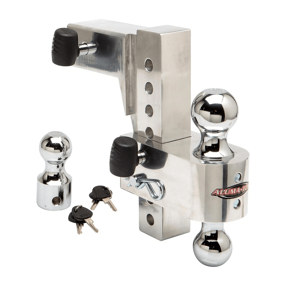 HD Drop Uriah Products Adjustable Aluminum Hitch Mount Interchangeable Balls High Capacity Fits Rec 1
