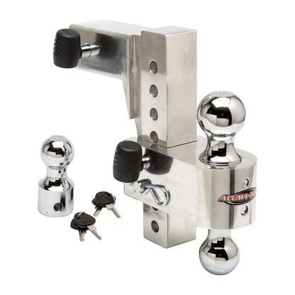 HD Drop Uriah Products Adjustable Aluminum Hitch Mount Interchangeable Balls High Capacity Fits Rec 1
