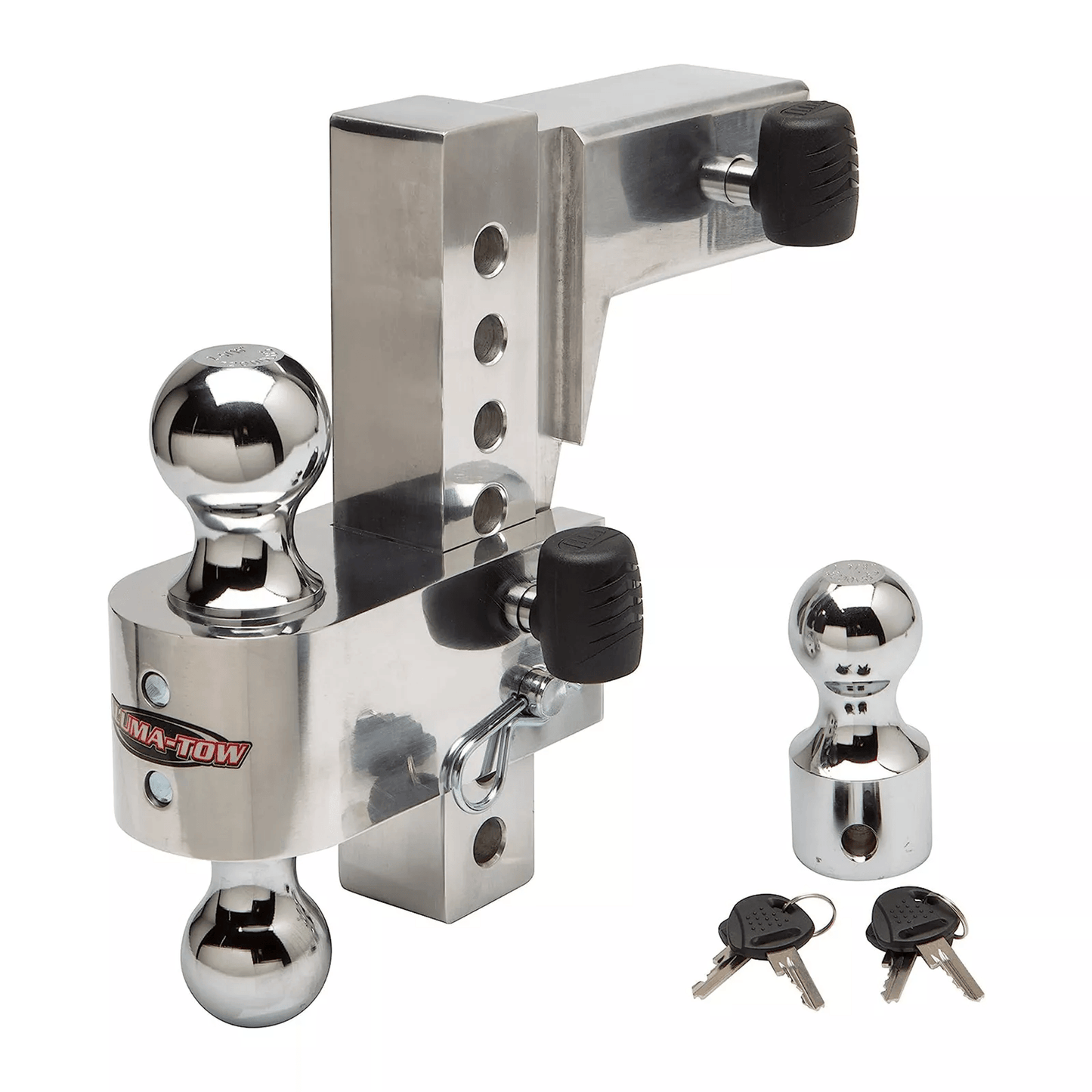 HD Drop Uriah Products Adjustable Aluminum Hitch Mount, Interchangeable Balls, High Capacity, Fits Receiver Trucks