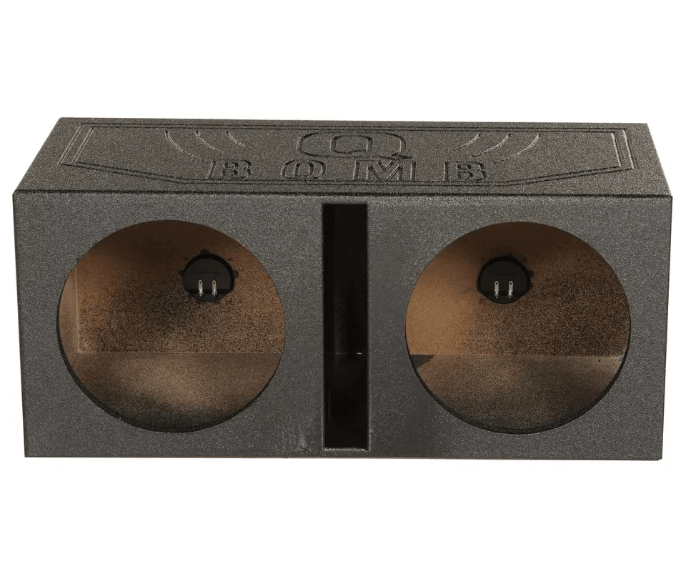 Dual Vented Ported Subwoofer Box With Bedliner Spray Heavy Duty MDF Enclosure For Deep Bass 4
