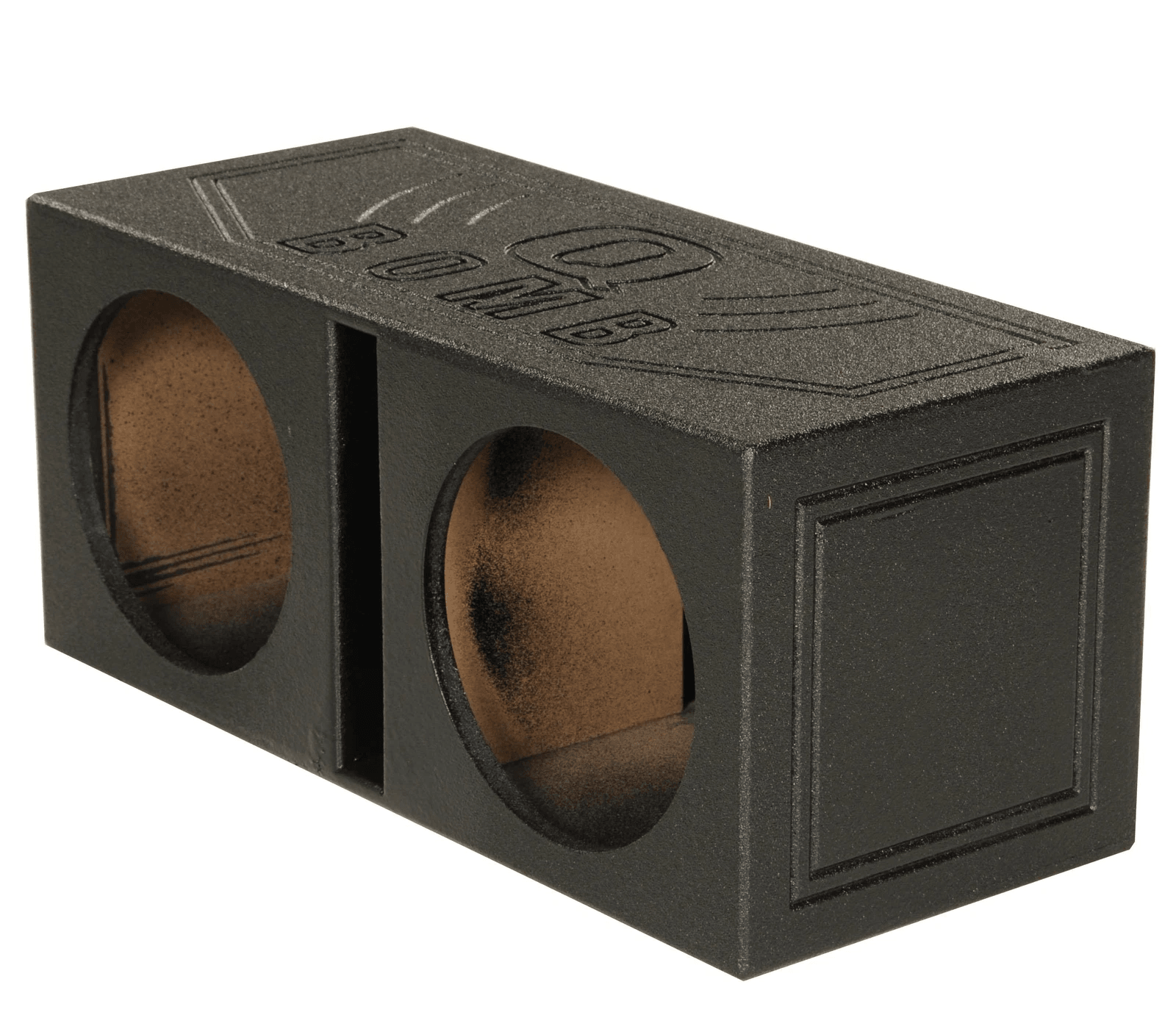 Dual Vented Ported Subwoofer Box with Bedliner Spray, Heavy Duty MDF Enclosure for Deep Bass
