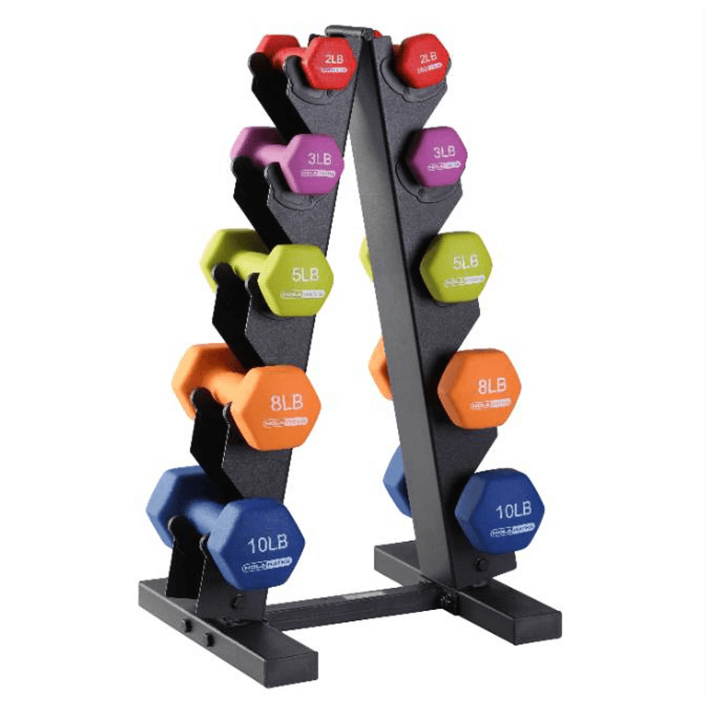 Neoprene Dumbbell Free Hand Weight Set with Rack Multicolor Cast Iron Hand Weights for Home Gym Workout, Strenght Traing