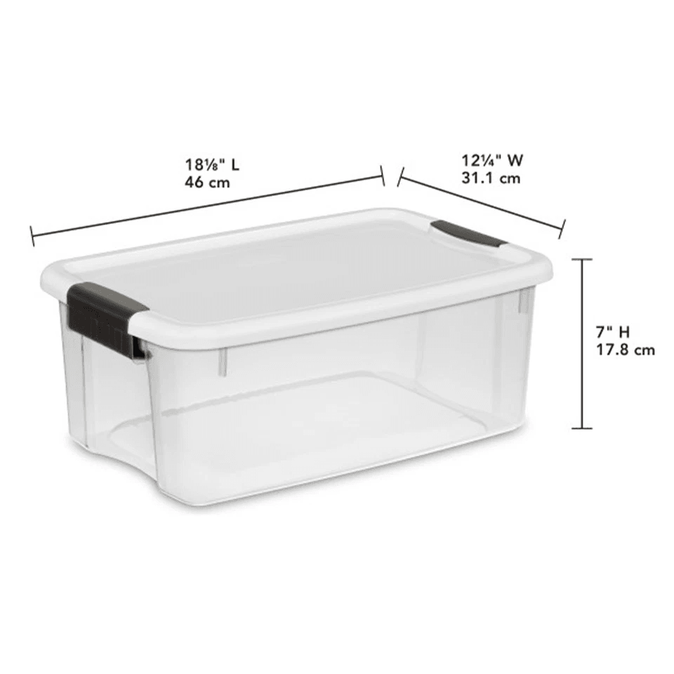 Sterilite Clear Plastic Stackable Storage Bin W White Latch Lid Durable Totes For Home Garage Attic 10