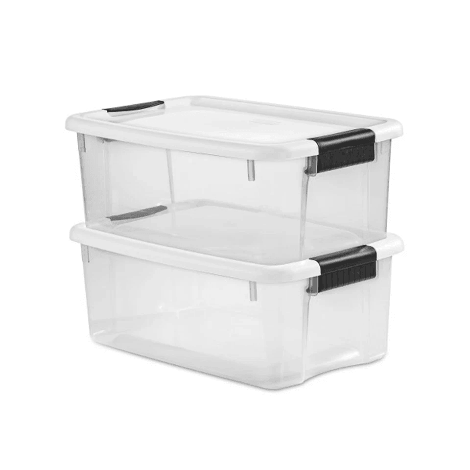 Sterilite Clear Plastic Stackable Storage Bin W White Latch Lid Durable Totes For Home Garage Attic 8