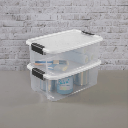 Sterilite Clear Plastic Stackable Storage Bin W White Latch Lid Durable Totes For Home Garage Attic 5